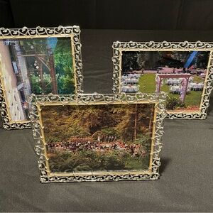 Ornate Silver Heart Picture Frames - Set of 3